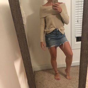 Off the shoulder knit sweater